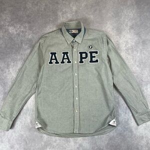 Aape by A Bathing Ape Applique Oxford BD Shirt L Size